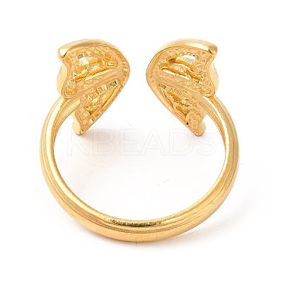 Ion Plating(IP) 201 Stainless Steel Open Cuff Ring RJEW-E063-43G-1