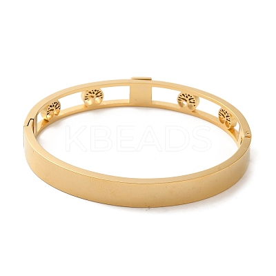PVD Vacuum Plating 304 Stainless Steel Bangles for Women BJEW-F474-36G-1