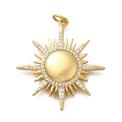 Brass Micro Pave Cubic Zirconia Pendants KK-Q043-25G-1