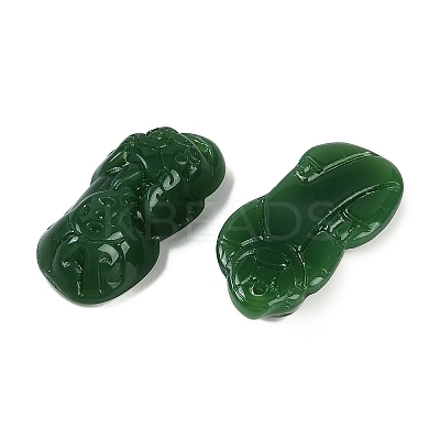 Spray Painted Imitation Jade Glass Beads GLAA-Z007-01G-1