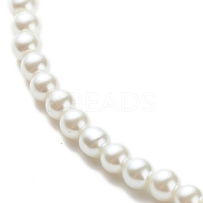 Glass Pearl Round Beaded Necklace for Women X-NJEW-JN03903-1