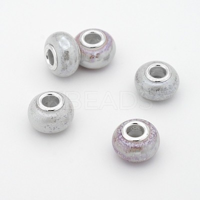 Rondelle Handmade Porcelain Large Hole European Beads OPDL-M009-05-1