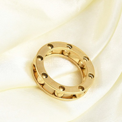 Ion Plating(IP) 304 Stainless Steel Finger Ring for Women RJEW-A052-03A-G01-1
