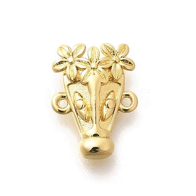 Rack Plating Brass Flower Animal Connector Charms KK-L225-027G-1