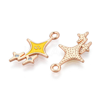 Alloy and Enamel Pendants ENAM-T021-40G-A-1