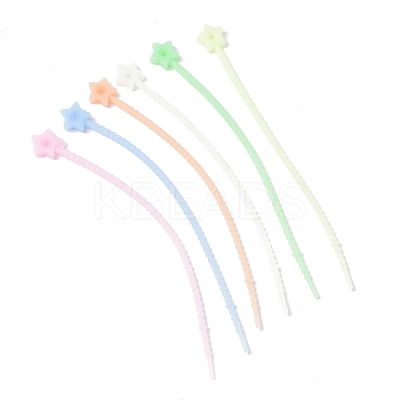 Luminous Silicone Cable Zip Ties AJEW-P104-01D-1