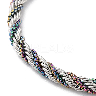 304 Stainless Steel Rope Chain Bracelets for Women BJEW-G712-14A-PRC-1