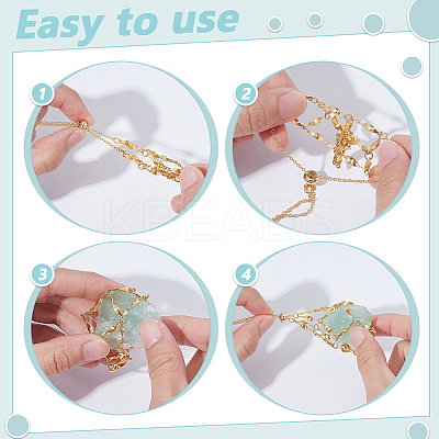 3Pcs Brass Macrame Pouch Necklaces NJEW-WR00008-1