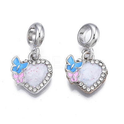 Rack Plating Alloy Enamel European Dangle Charms MPDL-N039-053-1