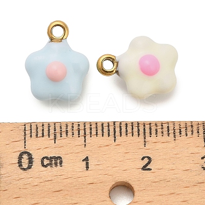 304 Stainless Steel Enamel Pendants STAS-P417-02G-1
