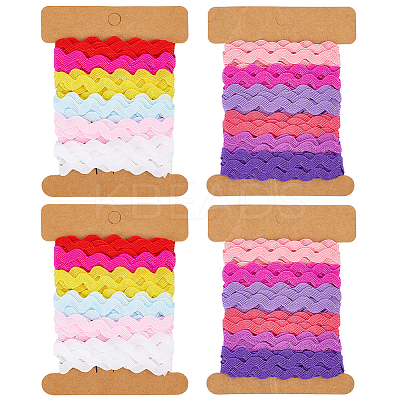 4 Cards 2 Styles  Polyester Wavy Fringe Trim Ribbon DIY-GF0009-48F-1