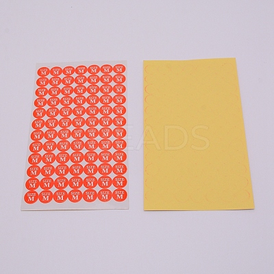 Size M Clothing Size Round Sticker Labels DIY-WH0209-86H-1