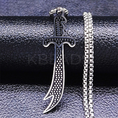 201 Stainless Steel Pendant Necklaces NJEW-C066-09P-1