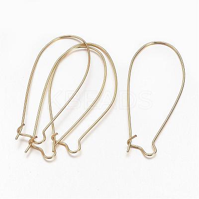 Brass Hoop Earrings Findings Kidney Ear Wires X-EC221-4G-1