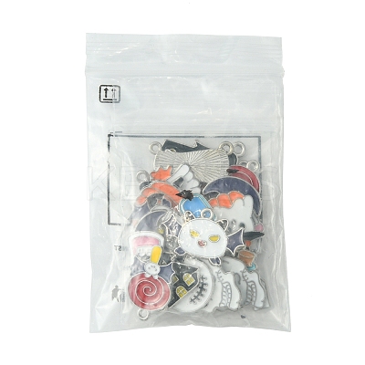 26Pcs 13 Styles Halloween Theme Alloy Enamel Pendants ENAM-FS0002-08-1