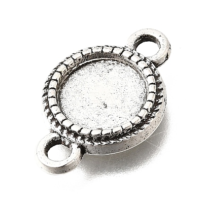 Tibetan Style Alloy Connector Cabochon Settings for Enamel FIND-D042-10A-AS-1