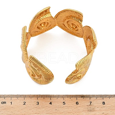Conch 304 Stainless Steel Cuff Bangles for Women BJEW-A150-02G-1