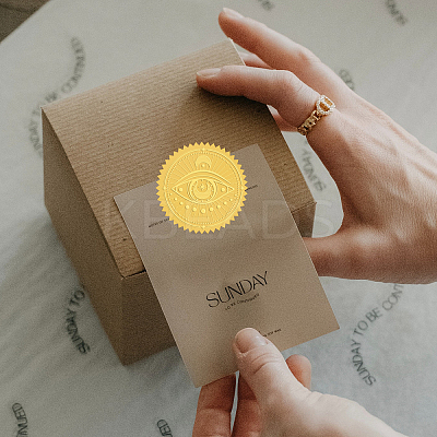 Plastic Self Adhesive Gold Foil Embossed Stickers DIY-WH0211-209-1