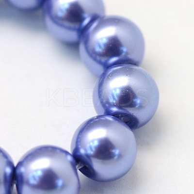 Baking Paint Pearlized Glass Pearl Round Bead Strands HY-Q003-6mm-09-1
