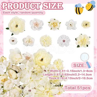 3 Bags 3 Styles Cloth Flower DIY-SP0005-72B-1