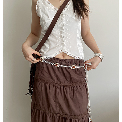 Bohemian Style Resin & Imitation Leather Cord Knot Chain Belts FS-WG6C080-07-1