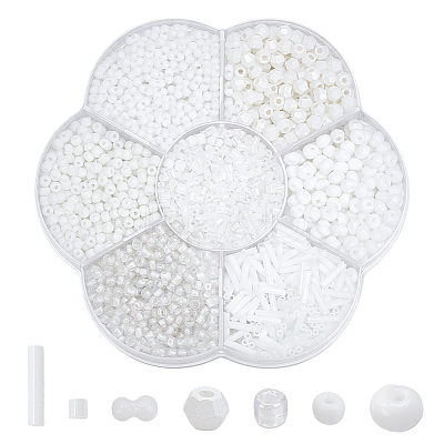 106G 7 Styles Frosted Opaque Glass Seed Beads Set SEED-GO0001-11A-1