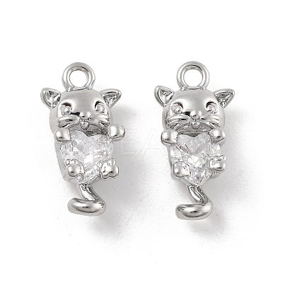 Brass Micro Pave Cubic Zirconia Pendants KK-D283-16P-1
