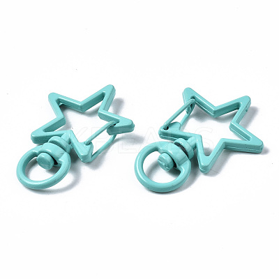 Spray Painted Eco-Friendly Alloy Swivel Snap Hooks Clasps X-PALLOY-T080-14-NR-1