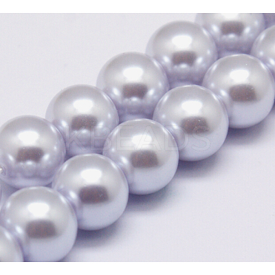 Eco-Friendly Dyed Glass Pearl Round Beads Strands HY-A002-8mm-RB004-1