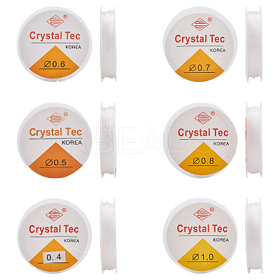 12Roll 6 Style Round Crystal Elastic Stretch Thread EW-YS0001-01-1