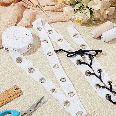 5 Yards Cotton Ribbons with Eyelet Rings OCOR-GA0001-77C-1
