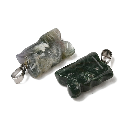 Natural Indian Agate Pendants G-B127-09P-07-1