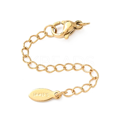 304 Stainless Steel Chain Extender with Oval Charms Ion Plating(IP) STAS-G383-07G-1
