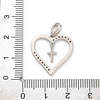 Brass Micro Pave Cubic Zirconia Pendants KK-U033-10P-02-1