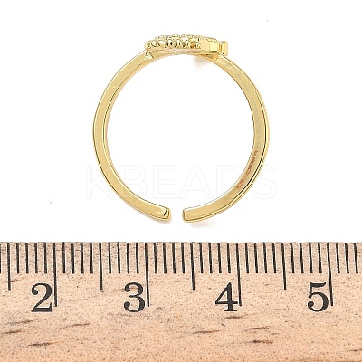 304 Stainless Steel Cubic Zirconia Cuff Open Rings for Women RJEW-Z122-02G-01-1