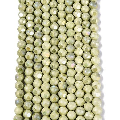 Ombre Effect Dyed Electroplate Opaque Glass Beads Strands EGLA-Q130-01A-10-1