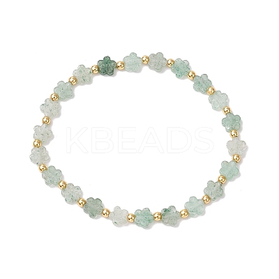 Natural Green Strawberry Quartz Beads Stretch Bracelets for Women BJEW-JB11768-07-1