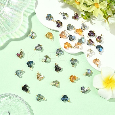 45Pcs 9 Colors Glass Charms PALLOY-YW00136-1