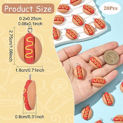 20Pcs Opaque Resin Pendants RESI-YW0005-06-1