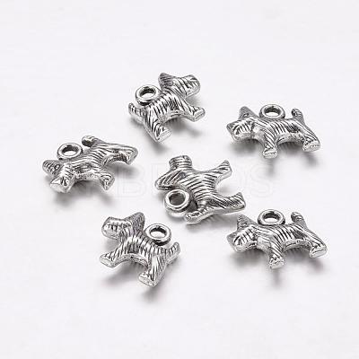 Tibetan Style Alloy Puppy Pendants X-TIBEP-990-AS-FF-1