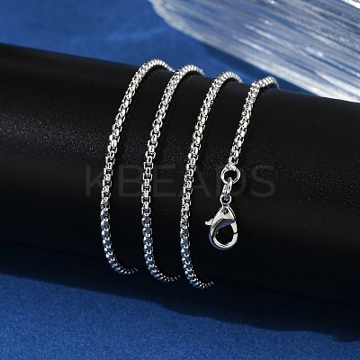 1.5mm Rack Plating Brass Box Chain Necklaces for Women Men MAK-L044-21P-1