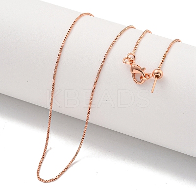 Brass Box Chain Necklaces for Women NJEW-G084-09RG-1