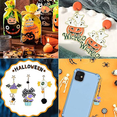35Pcs 7 Styles Halloween Alloy Enamel Pendant ENAM-CJ0003-98-1