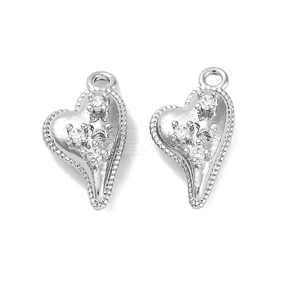 Brass Micro Pave Cubic Zirconia Pendants KK-D288-01P-1