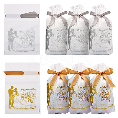 20pcs 2 Colors Rectangle Plastic Candy Gift Bags ABAG-TA0001-35-1