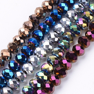 Electroplate Glass Bead Strands EGLA-R080-4mm-M-1