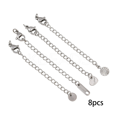 304 Stainless Steel Curb Chain Extender STAS-YW0003-35P-1