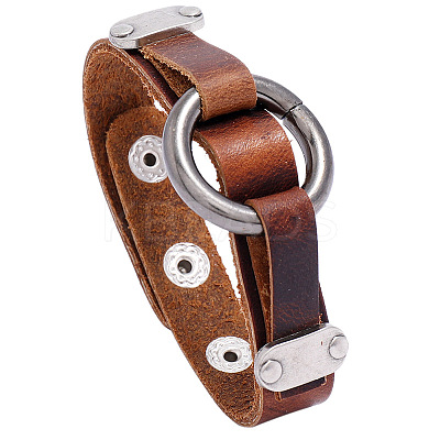 Punk Cowhide Cord Bracelets for Men FS-WGC8E28-01-1
