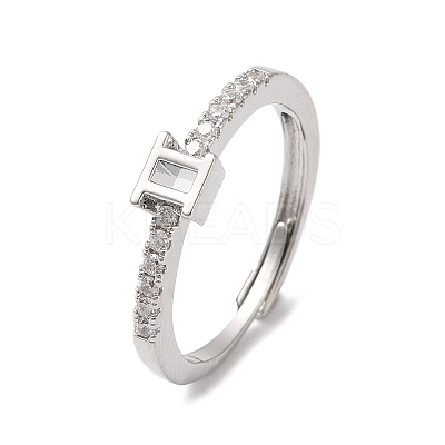 Rack Plating Brass Clear Cubic Zirconia Constellation Adjustable Rings for Women RJEW-S407-08P-02-1