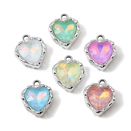 UV Plating Alloy Glass Pendants FIND-K032-14P-1